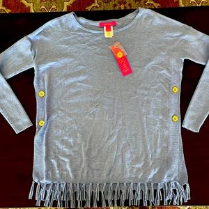 NWT Lilly Pulitzer Tunic. Blue with gold buttons and tassels at hem.